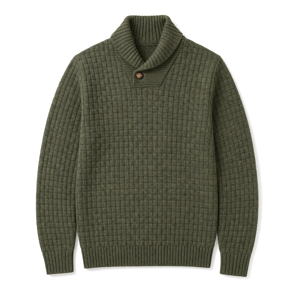 Krispin | Pullover Schalkragen Korbgeflecht-Strick – Produktfoto