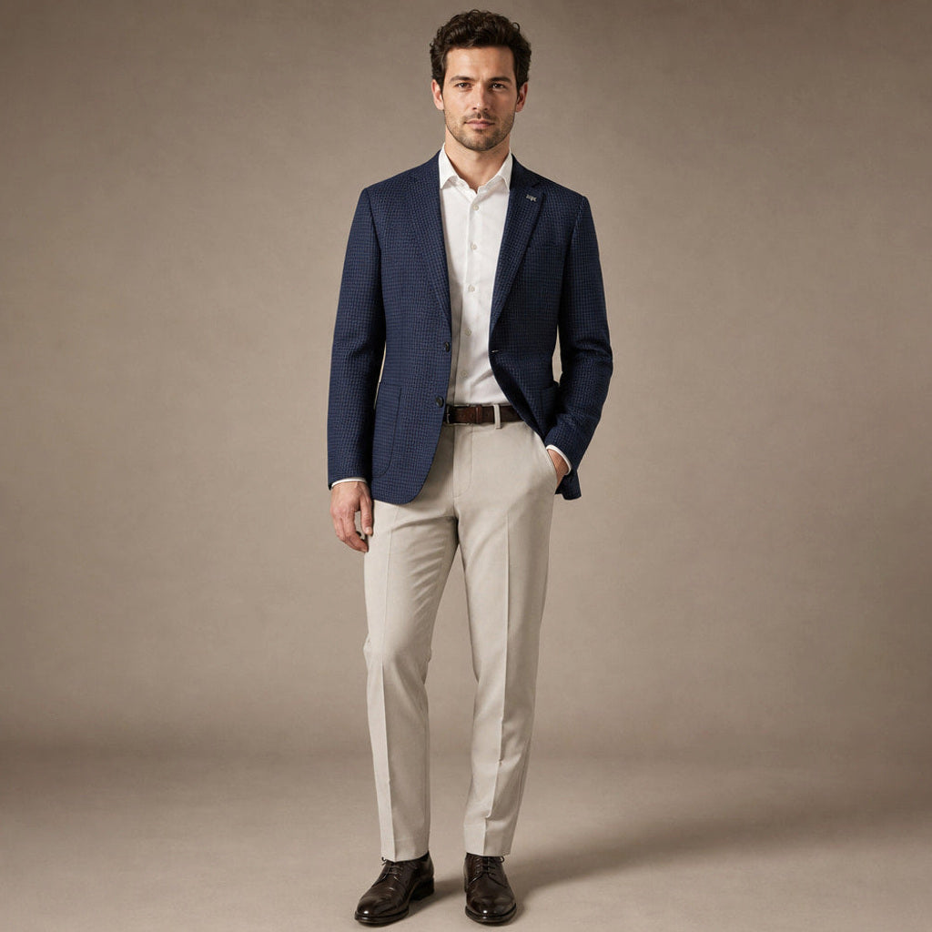 Liutbert | Dunkelblauer Blazer Slim Fit – Gesamtlook