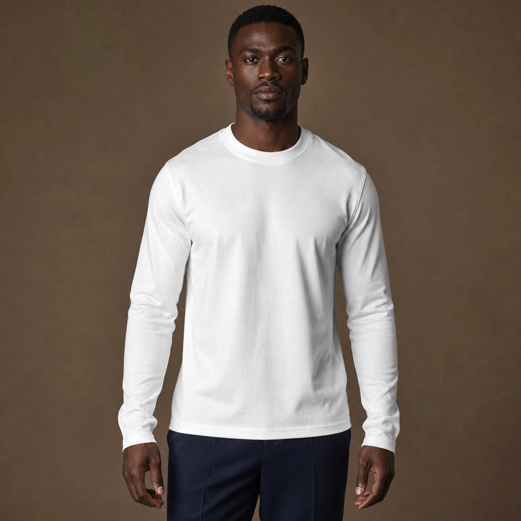 Marlon | T-Shirt Rundhals Tailored Fit in Weiß – Premium Editorial