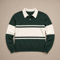 Marlowe | Strick-Poloshirt Langarm Baumwolle Dunkelgrün – Produktfoto