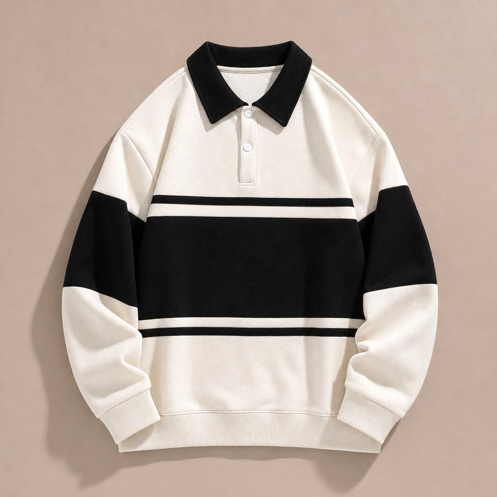 Marlowe | Strick-Poloshirt Langarm Baumwolle – Produktfoto