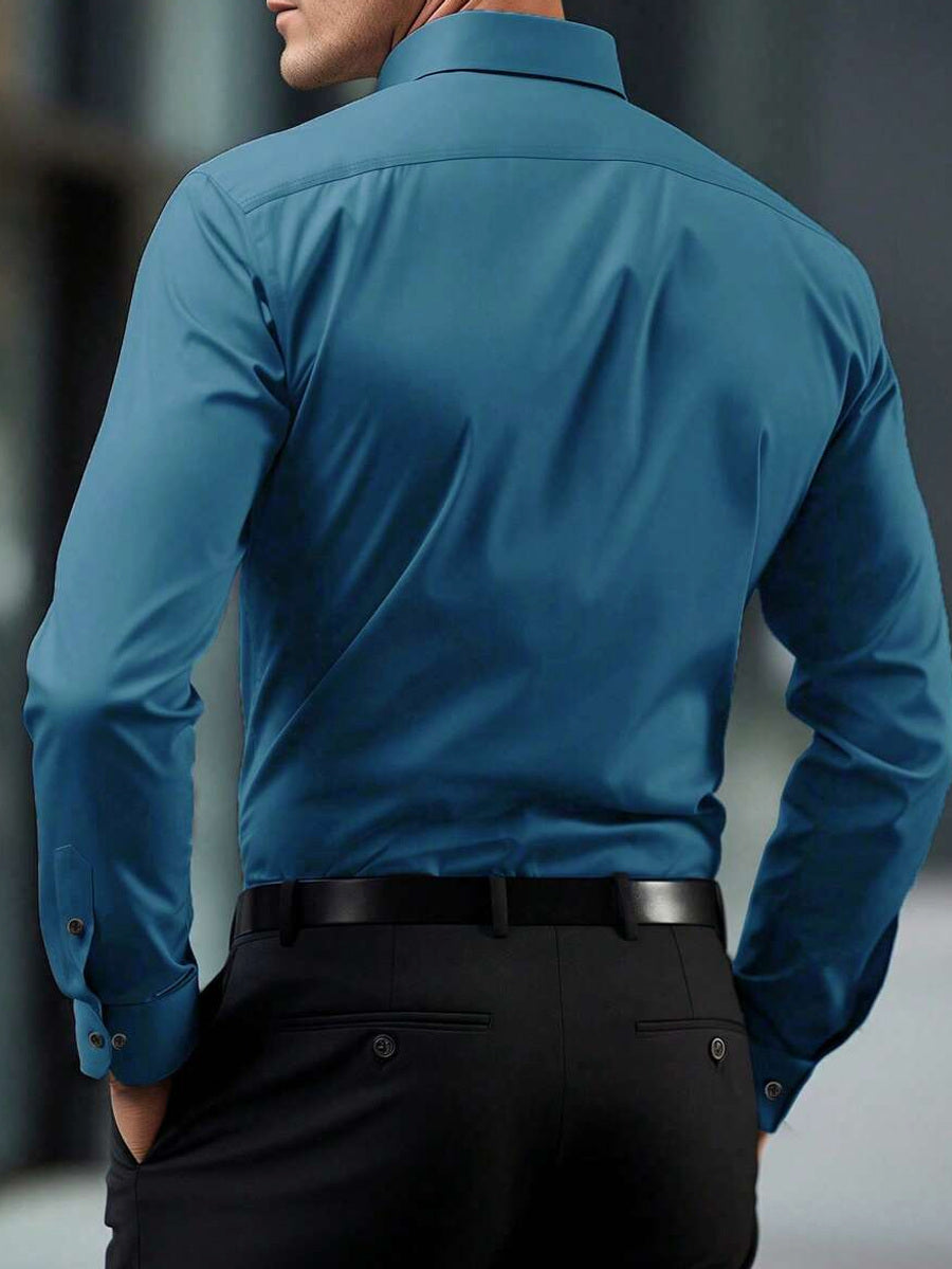 Marvo | Stehkragenhemd Langarm Stretch – Produktfoto