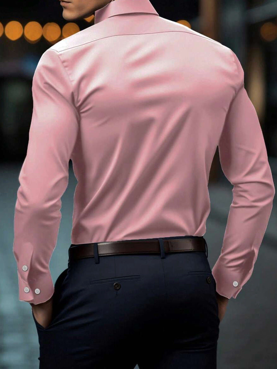 Marvo | Stehkragenhemd Langarm Stretch – Produktfoto