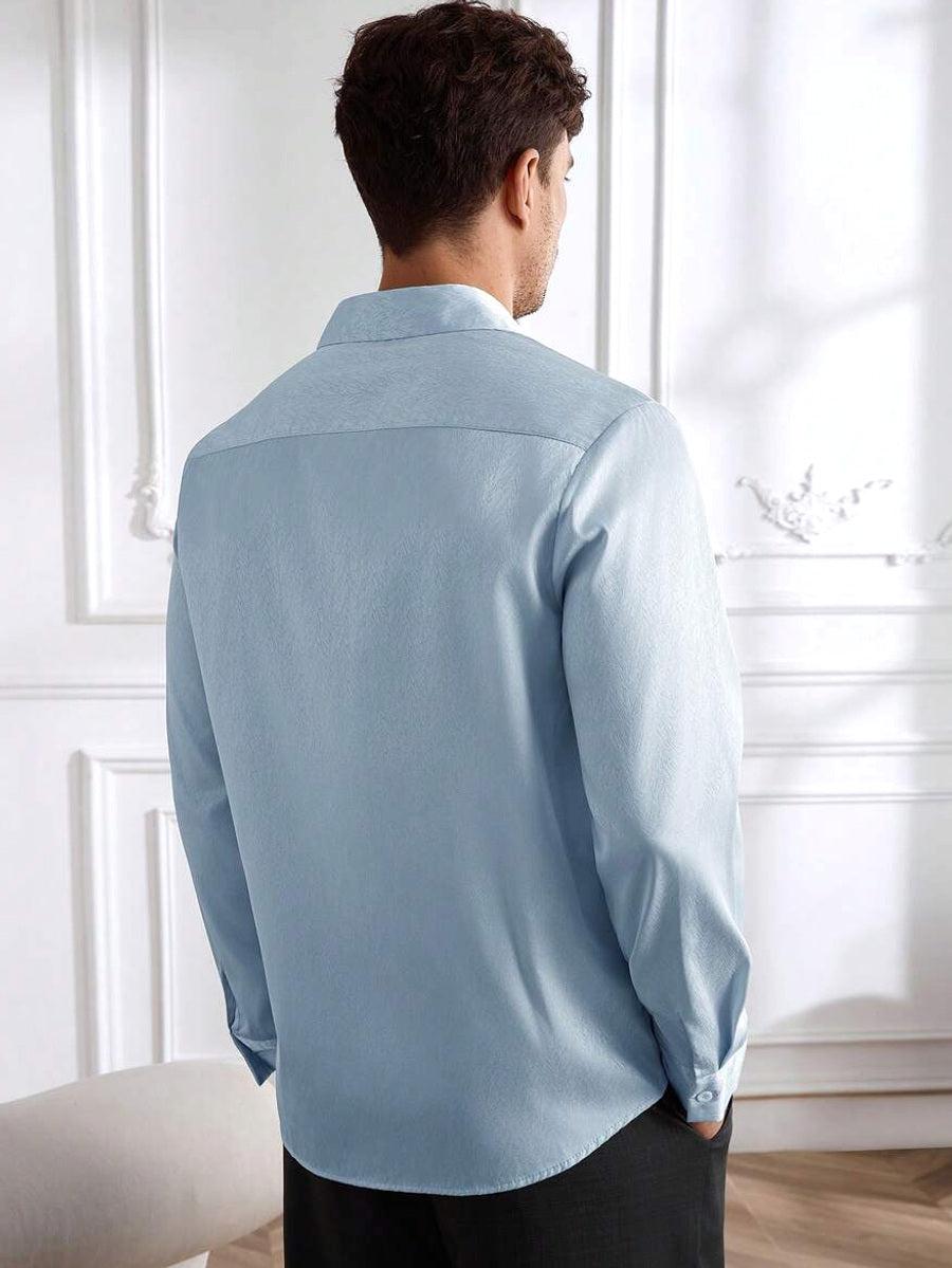 Marvo | Stehkragenhemd Langarm Stretch – Produktfoto