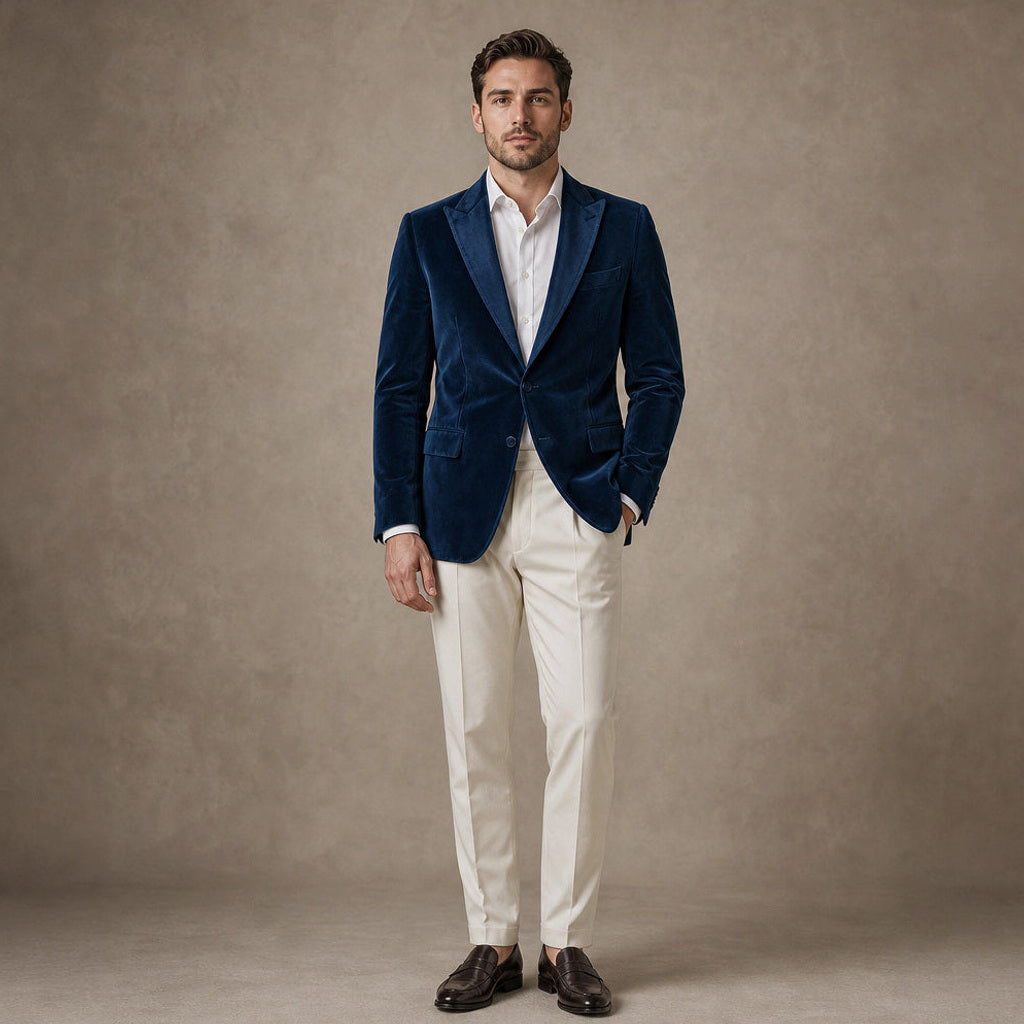 Meinward | Samtblazer Einreiher Navy – Produktfoto