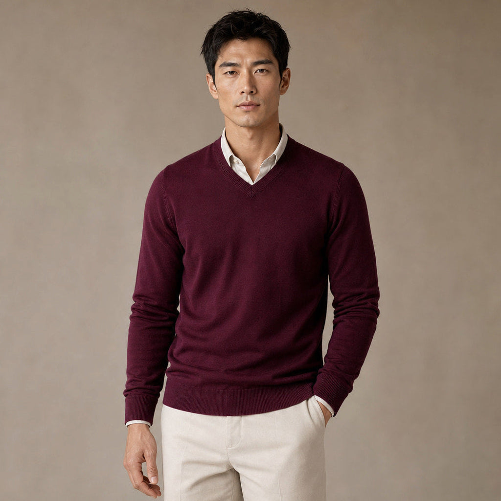 Norwin | Feinstrickpullover V-Ausschnitt Slim Fit – Premium Editorial