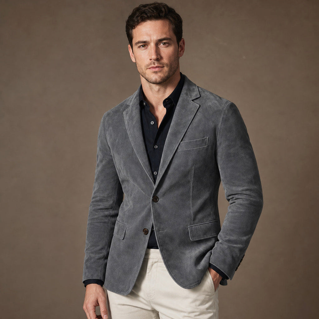 Osbert | Blazer Wildlederoptik Slim Fit – Premium Editorial