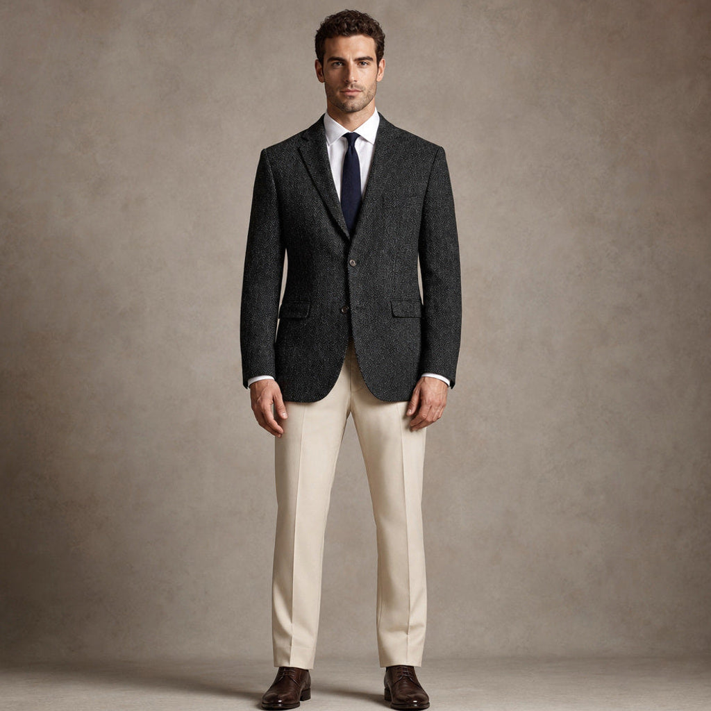 Osmar | Blazer Fischgrat Reverskragen Schwarz – Produktfoto