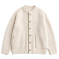 Oswald | Strickjacke Knopfleiste Wollstrick Elfenbein – Produktfoto