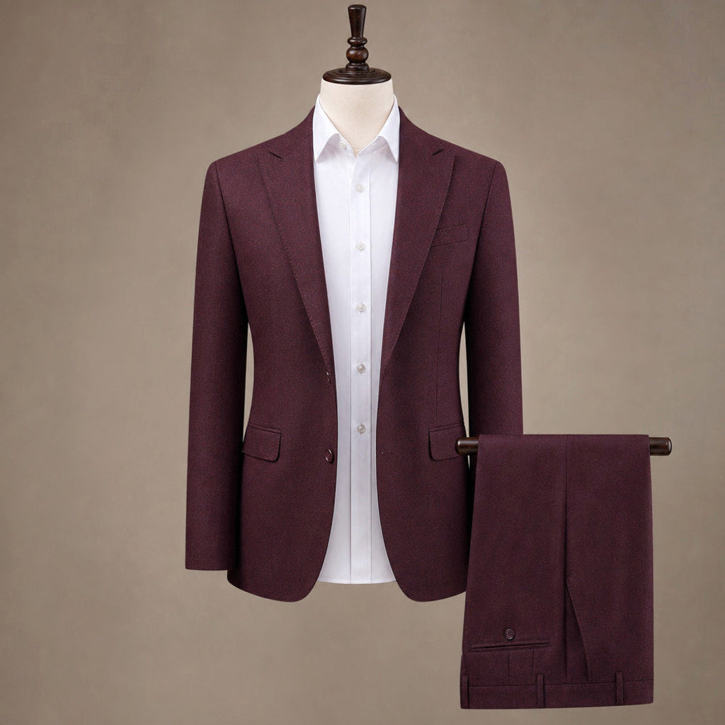 Otmar | Anzug Dreiteilig Slim Fit Bordeaux / Rot – Produktfoto