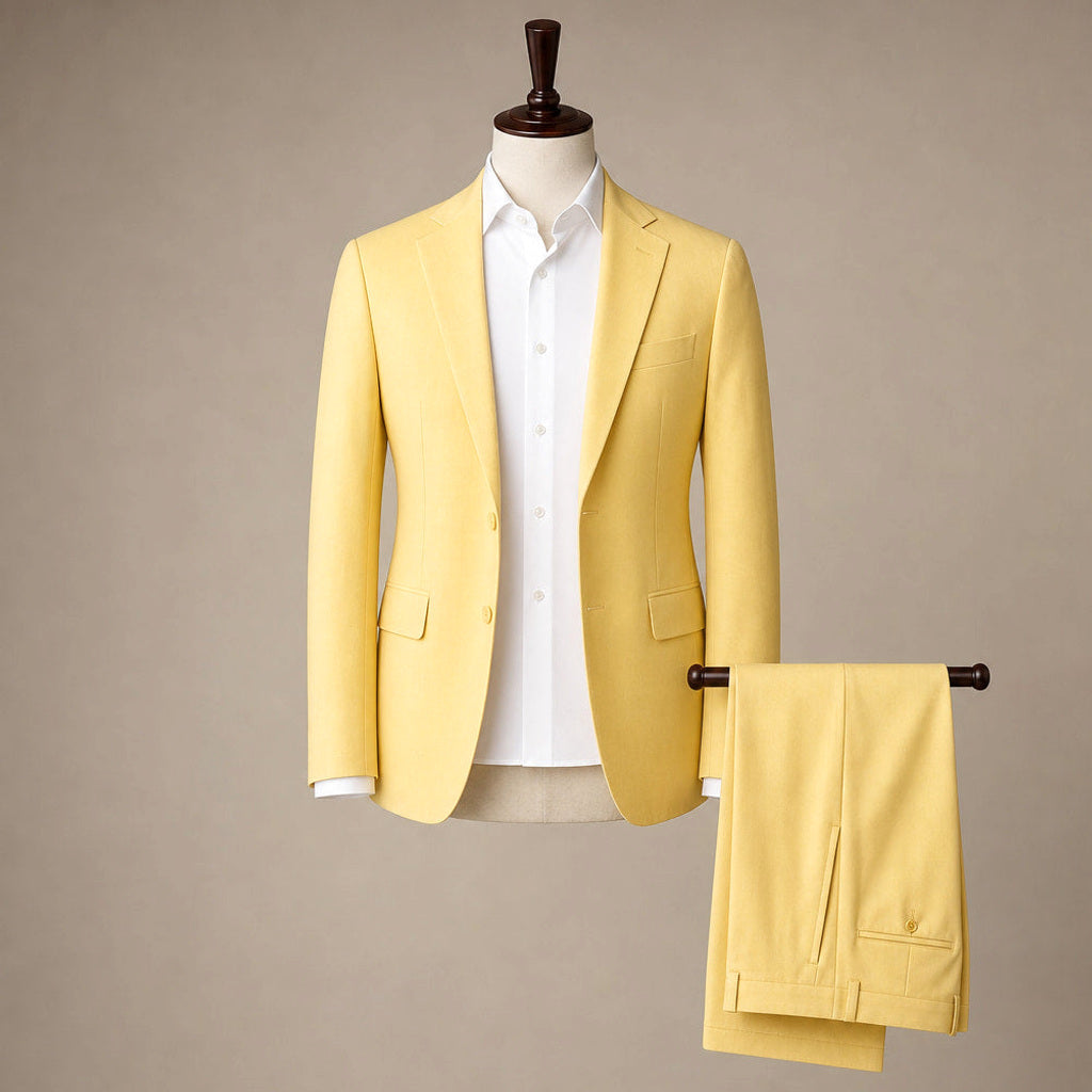 Otmar | Anzug Dreiteilig Slim Fit Gelb – Produktfoto