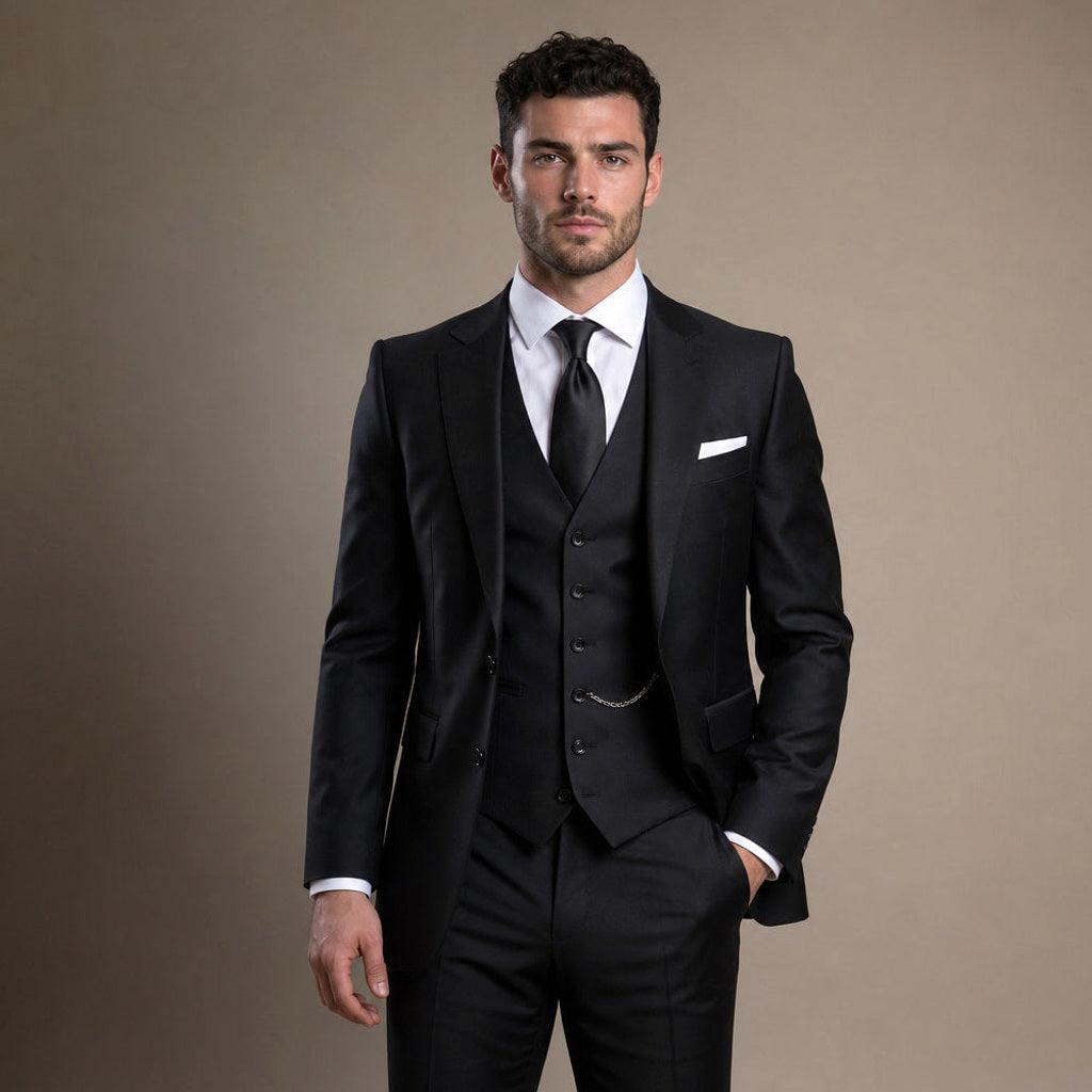 Otmar | Anzug Dreiteilig Slim Fit Schwarz – Gesamtlook