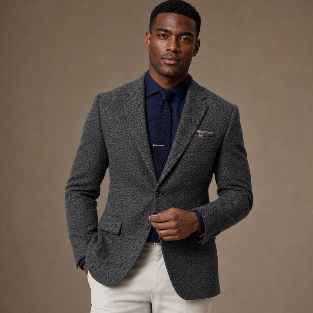 Rutger | Blazer Fischgrat Slim Fit Dunkelgrau – Produktfoto