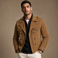 Simon | Blazer Wildlederoptik Zweireiher Khaki – Produktfoto
