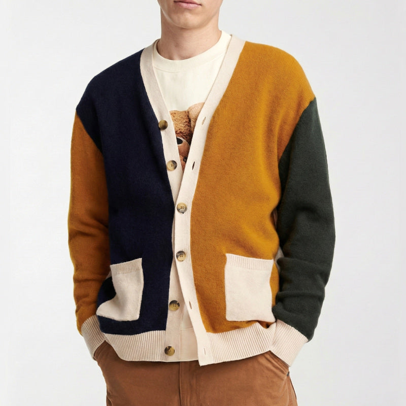 Thibaut | Strickjacke Kontrastblende Knopfleiste – Produktfoto
