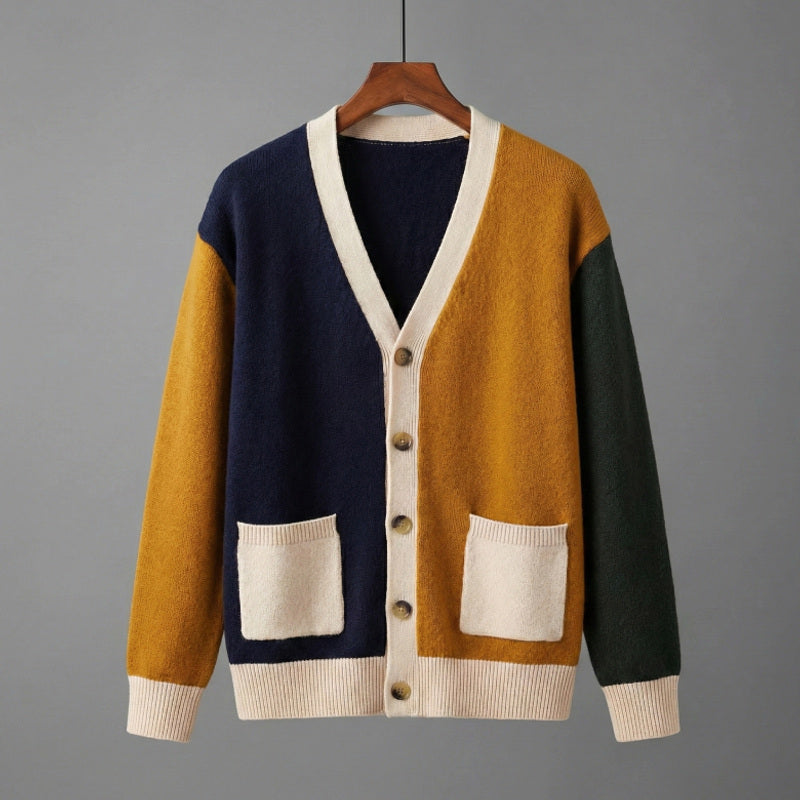 Thibaut | Strickjacke Kontrastblende Knopfleiste – Produktfoto