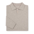 Thorsten | Strickpoloshirt gebürstet Haferbeige – Produktfoto