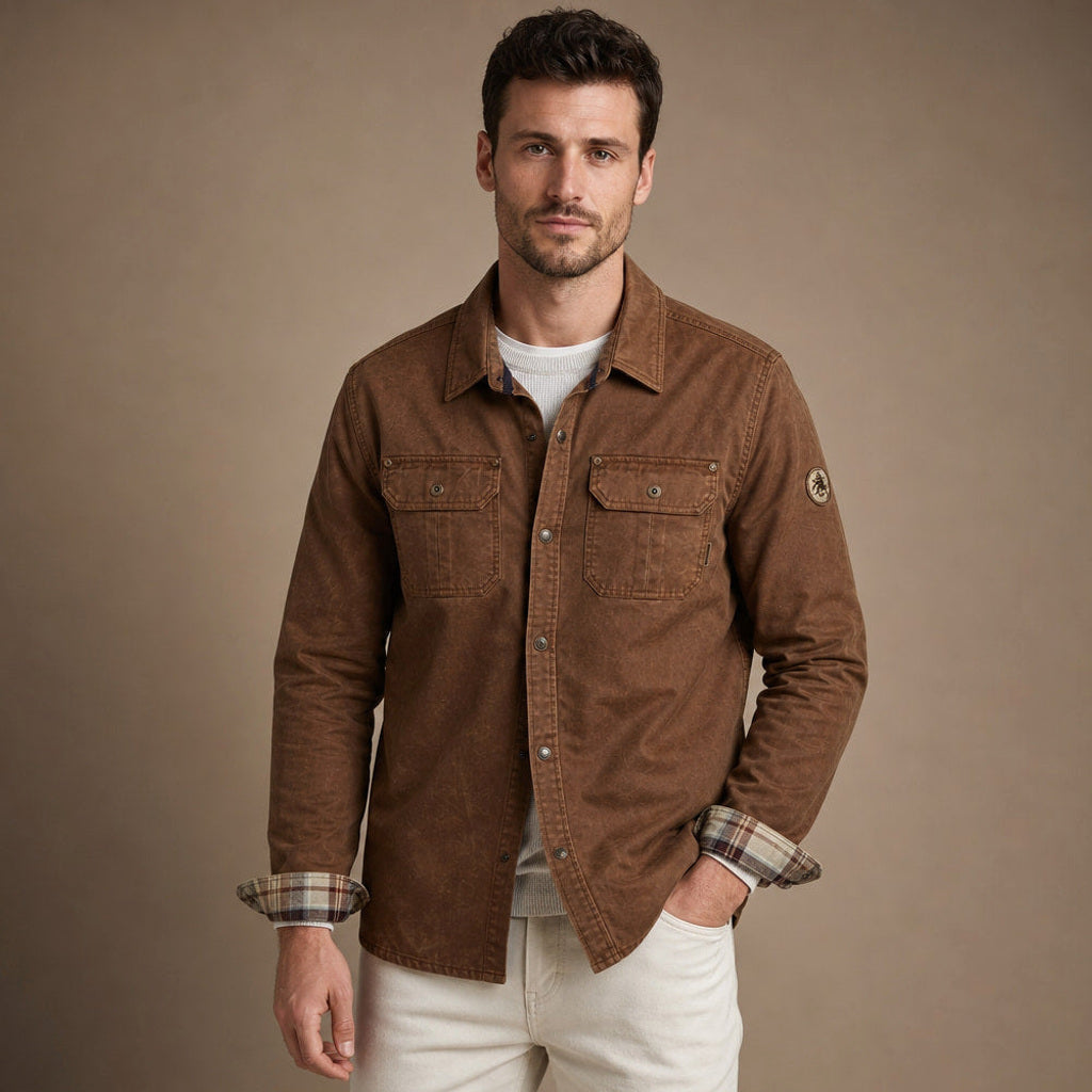 Torwald | Wachsjacke Regular Fit in Braun – Premium Editorial