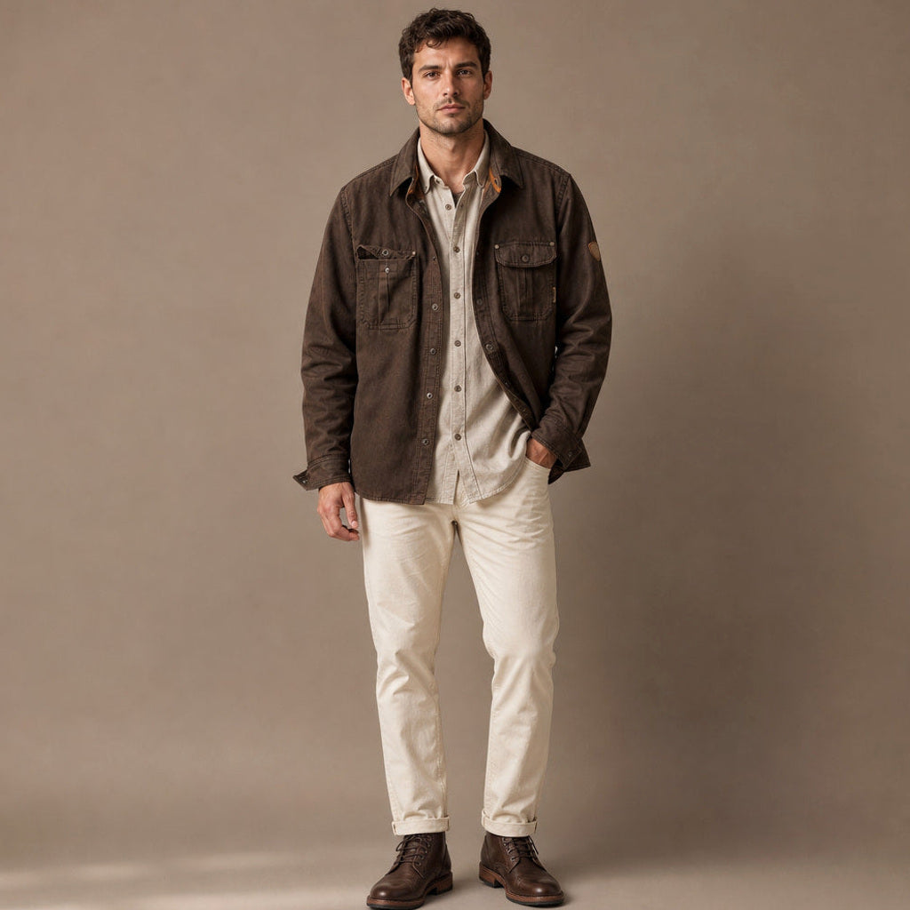 Torwald | Wachsjacke Regular Fit Dunkelbraun – Gesamtlook