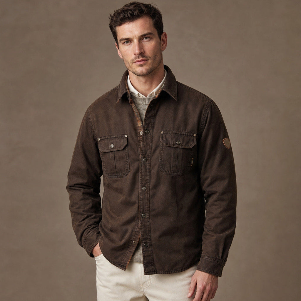Torwald | Wachsjacke Regular Fit in Dunkelbraun – Premium Editorial