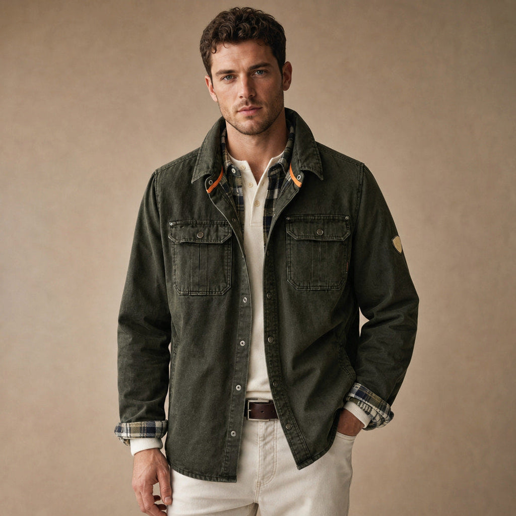 Torwald | Wachsjacke Regular Fit in Grün – Premium Editorial