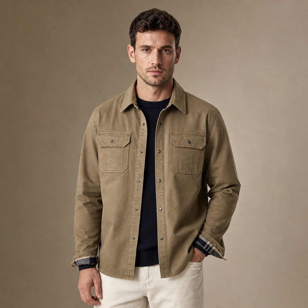 Torwald | Wachsjacke Regular Fit in Khaki – Premium Editorial