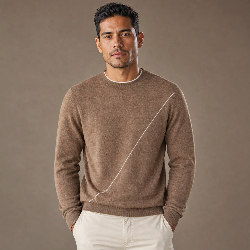 Untold | Feinstrick-Pullover Kontrastpaspel in Dunkelgrau – Premium Editorial
