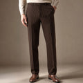 Corbin | Anzughose Nadelstreifen Slim Fit Braun – Produktfoto