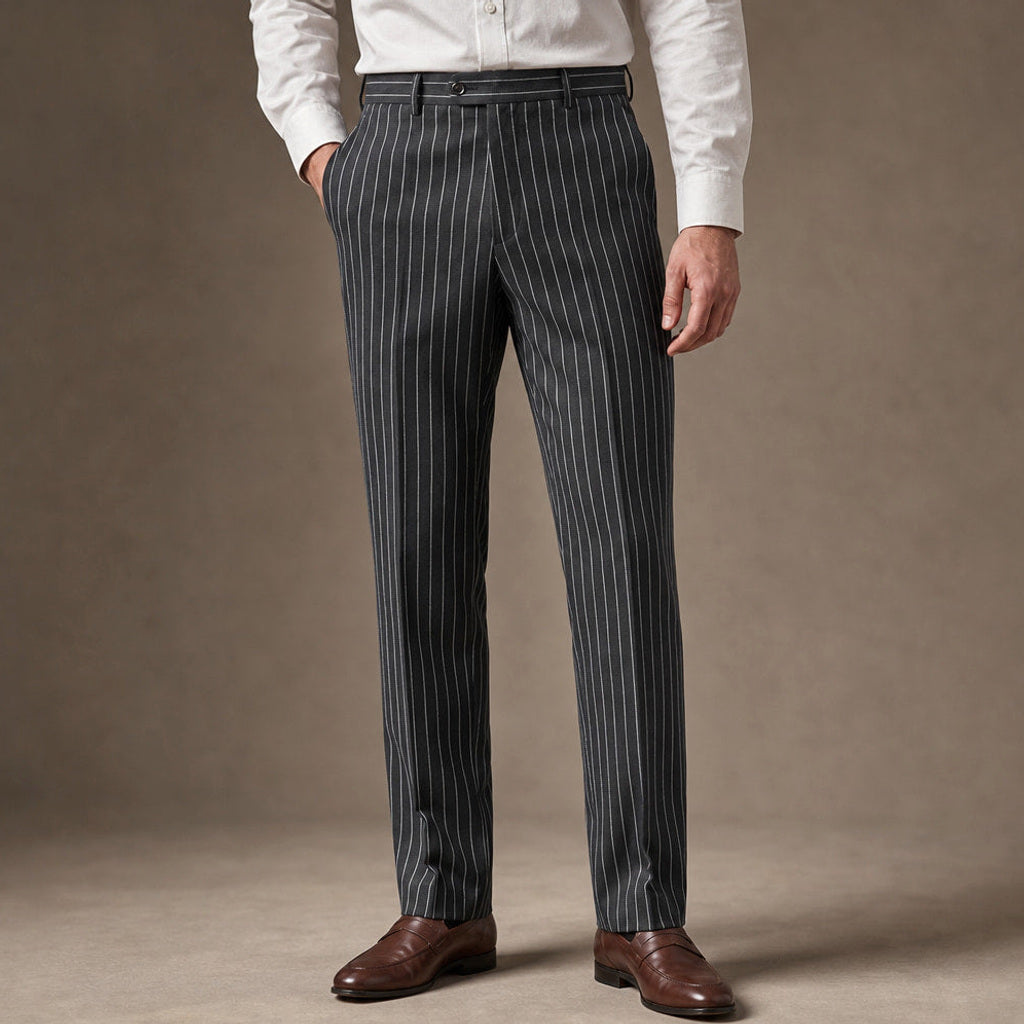 Corbin | Anzughose Nadelstreifen Slim Fit Dunkelgrau – Produktfoto