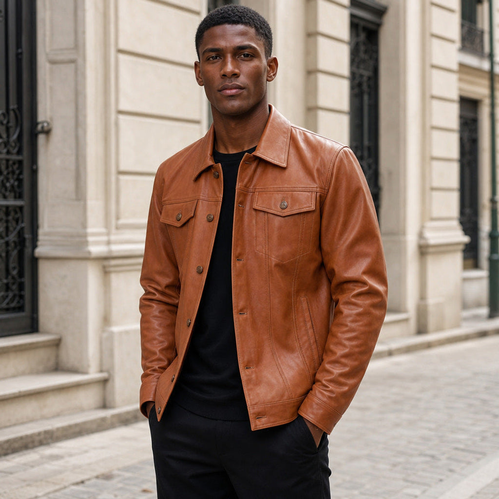 Veit | Lederjacke Lammleder Sienna – Gestyltes Editorial-Foto