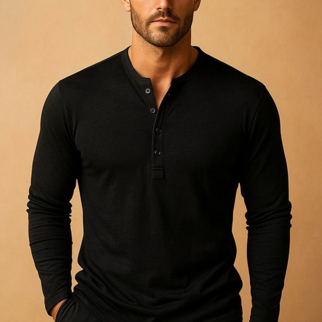 Veldex | Henley Shirt Langarm Slim Fit – Produktfoto