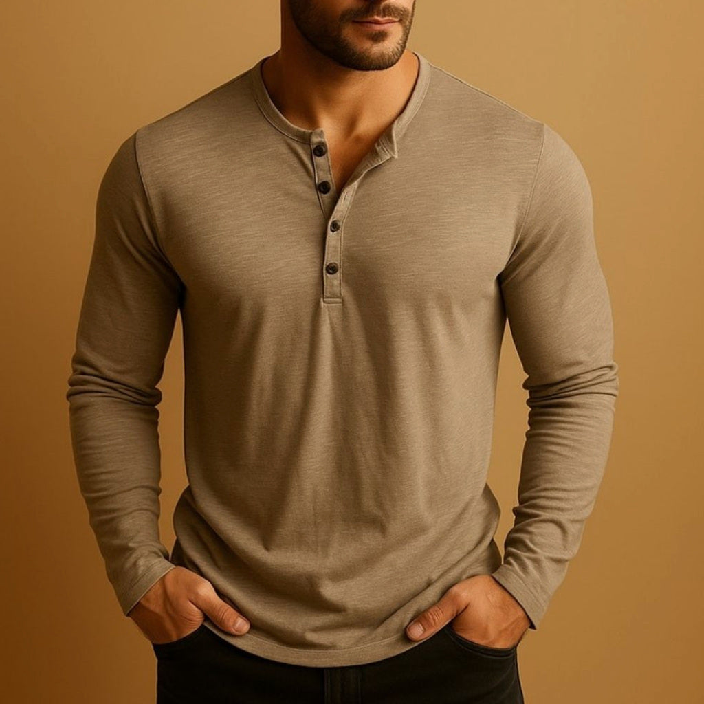 Veldex | Henley Shirt Langarm Slim Fit – Produktfoto