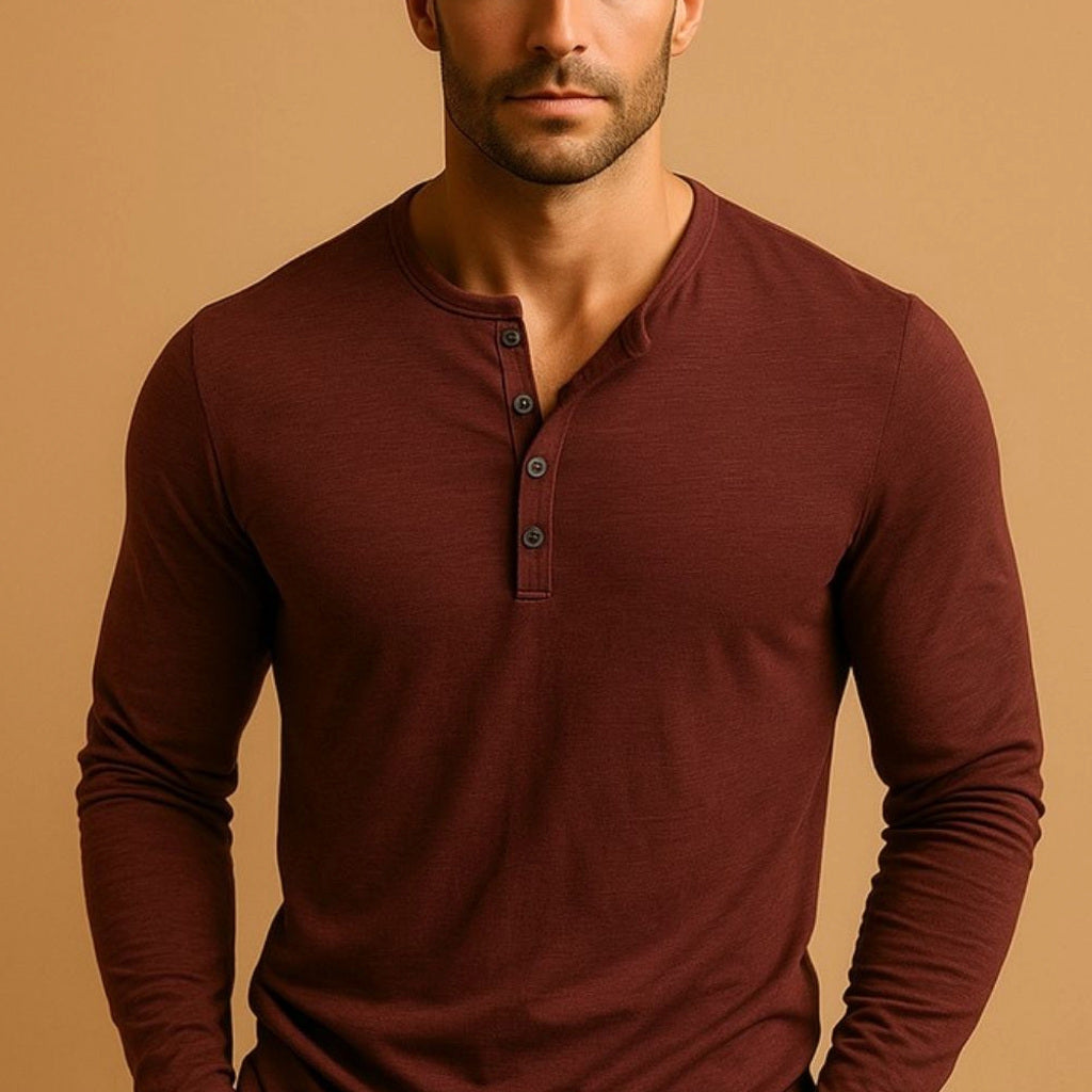 Veldex | Henley Shirt Langarm Slim Fit – Produktfoto
