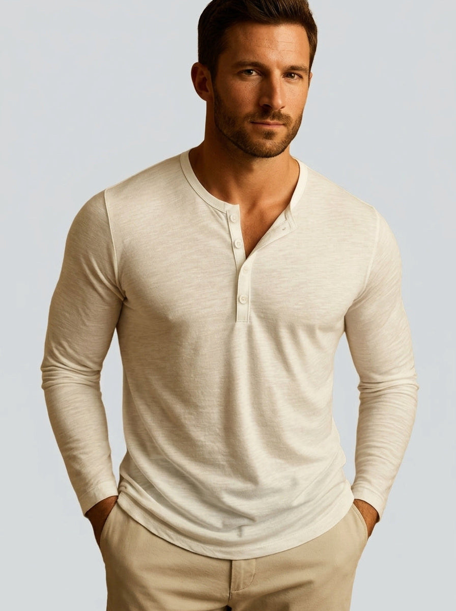Veldex | Henley Shirt Langarm Slim Fit – Produktfoto