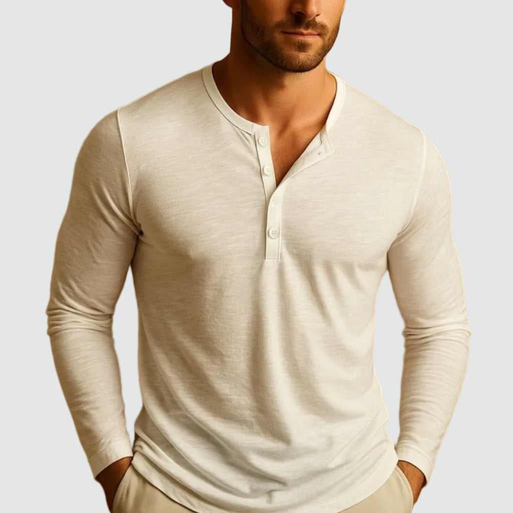 Veldex | Henley Shirt Langarm Slim Fit – Produktfoto
