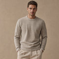 Vincenz | Wollpullover Birdseye-Strick Haferbeige – Produktfoto