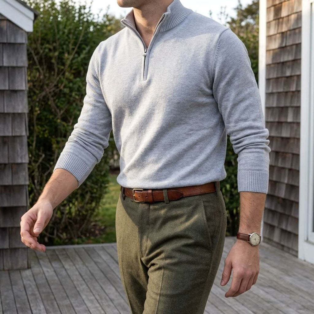 Volkhard | Strickpullover Stehkragen Kurzreißverschluss – Produktfoto