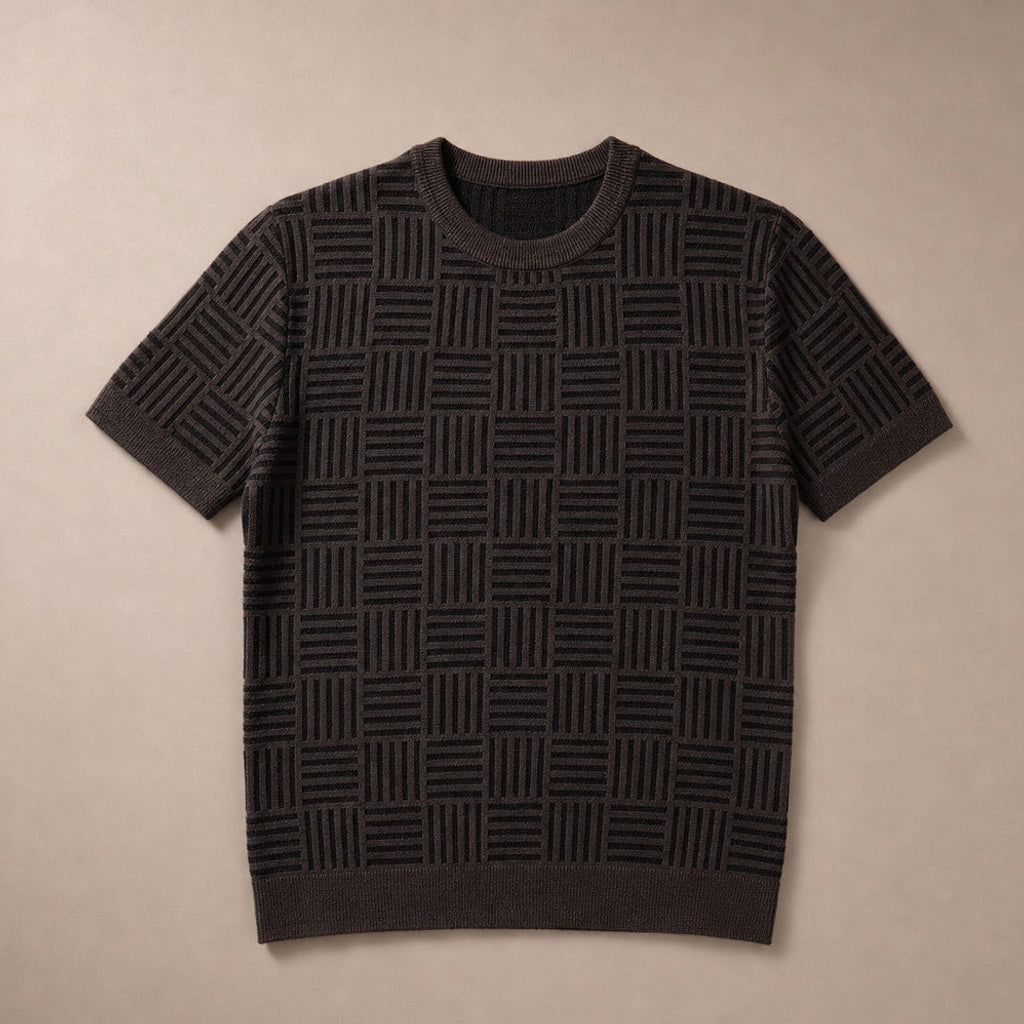 Volkmar | Strickshirt Jacquard-Muster Espressobraun / Braun – Produktfoto