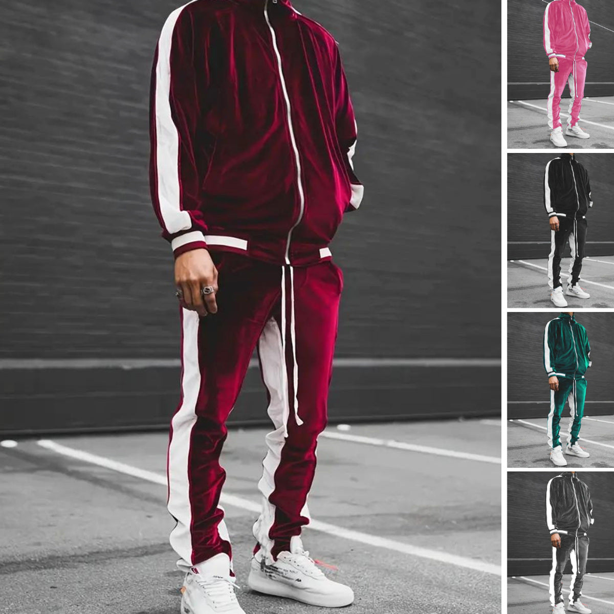 Voss | Samt-Trainingsanzug Relaxed Fit – Produktfoto