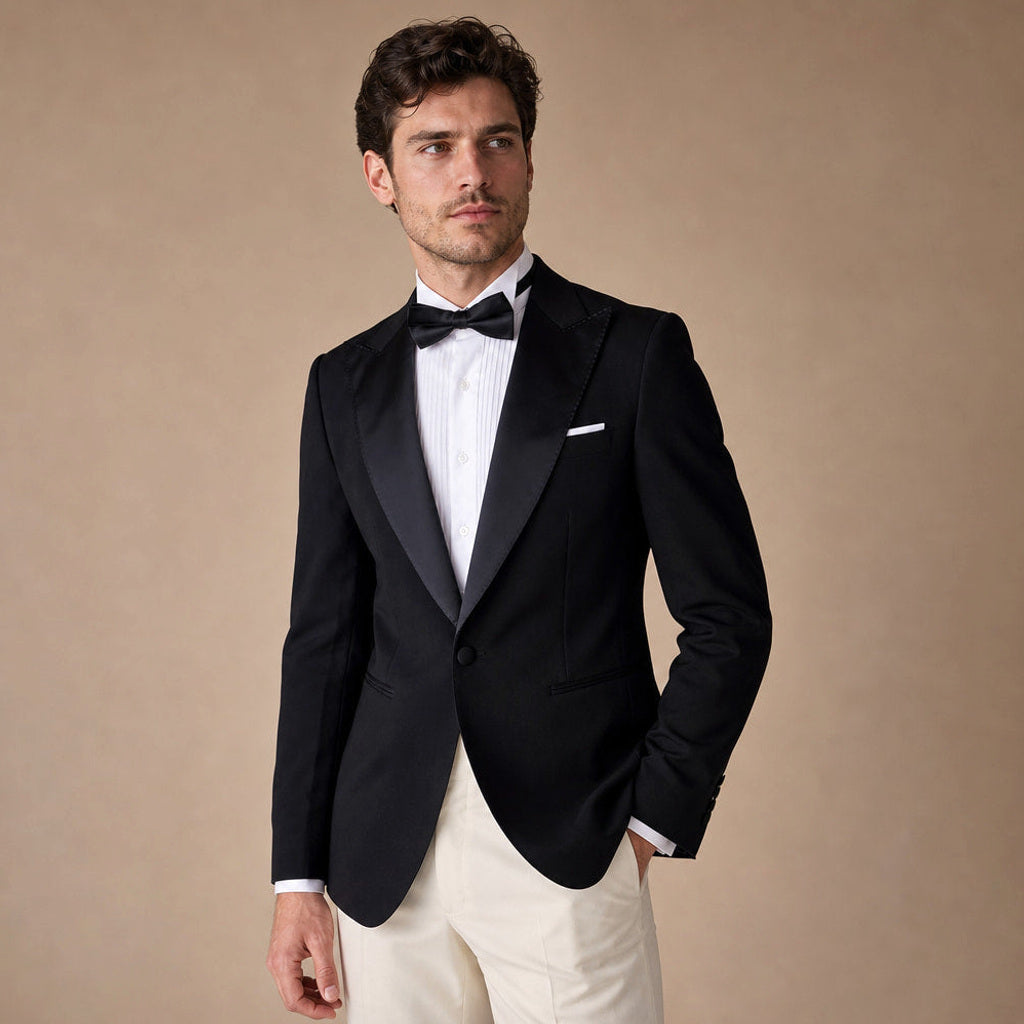 Wendelin | Blazer Halbgefüttert Schwarz Schwarz – Seitenansicht