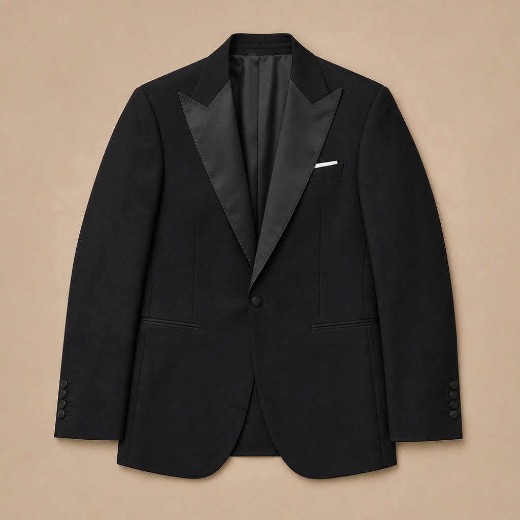 Wendelin | Blazer Halbgefüttert Schwarz Schwarz – Flatlay-Produktfoto