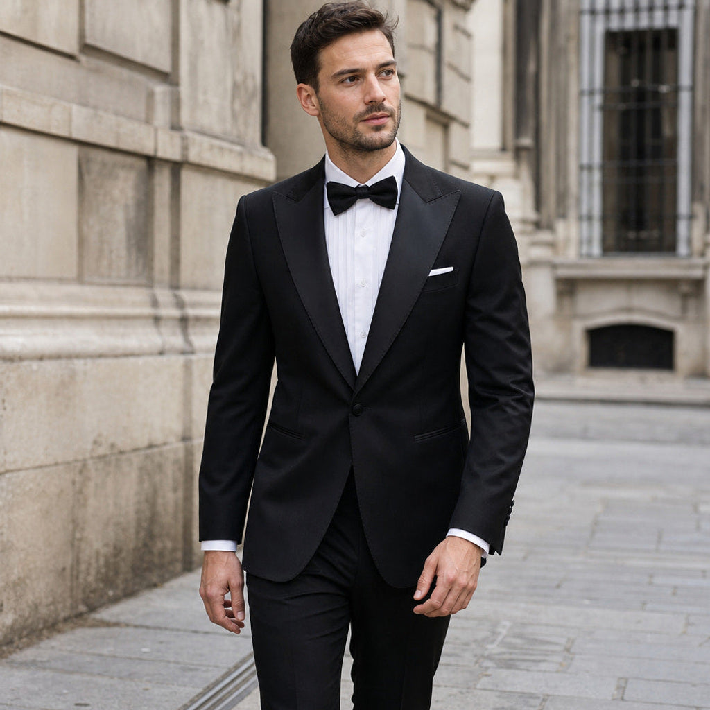 Wendelin | Blazer Halbgefüttert Schwarz Schwarz – Gestyltes Editorial-Foto
