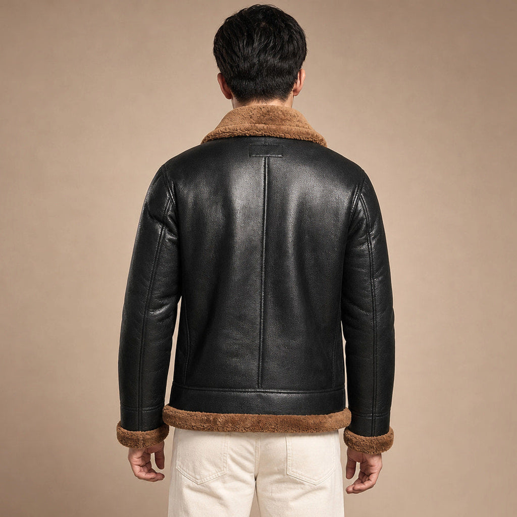 Widukind | Lederjacke Gefüttert Winter Braun – Gesamtlook