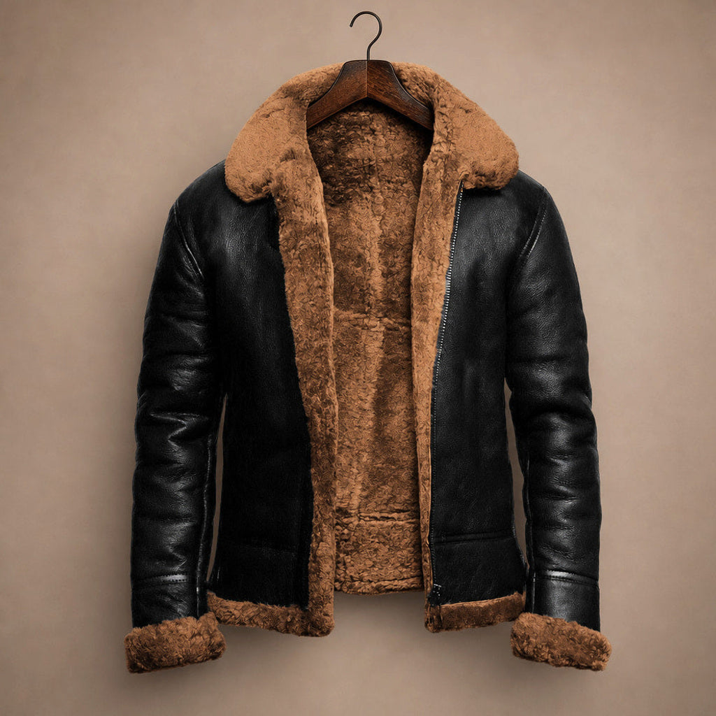 Widukind | Lederjacke Gefüttert Winter Braun – Produktfoto