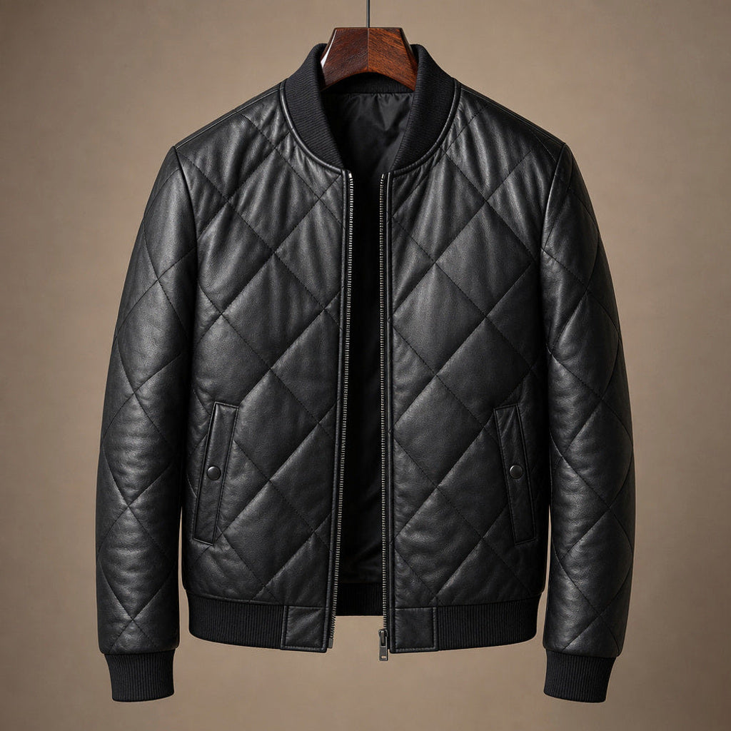Wulf | Lederjacke gesteppt Schwarz Schwarz – Produktfoto