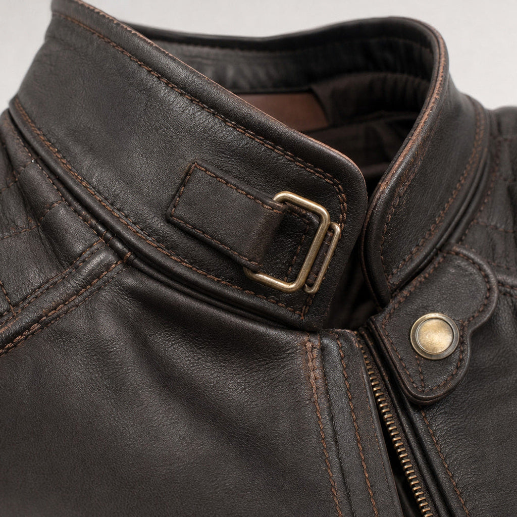 Ferdinand | Lederjacke Bikerstil Braun