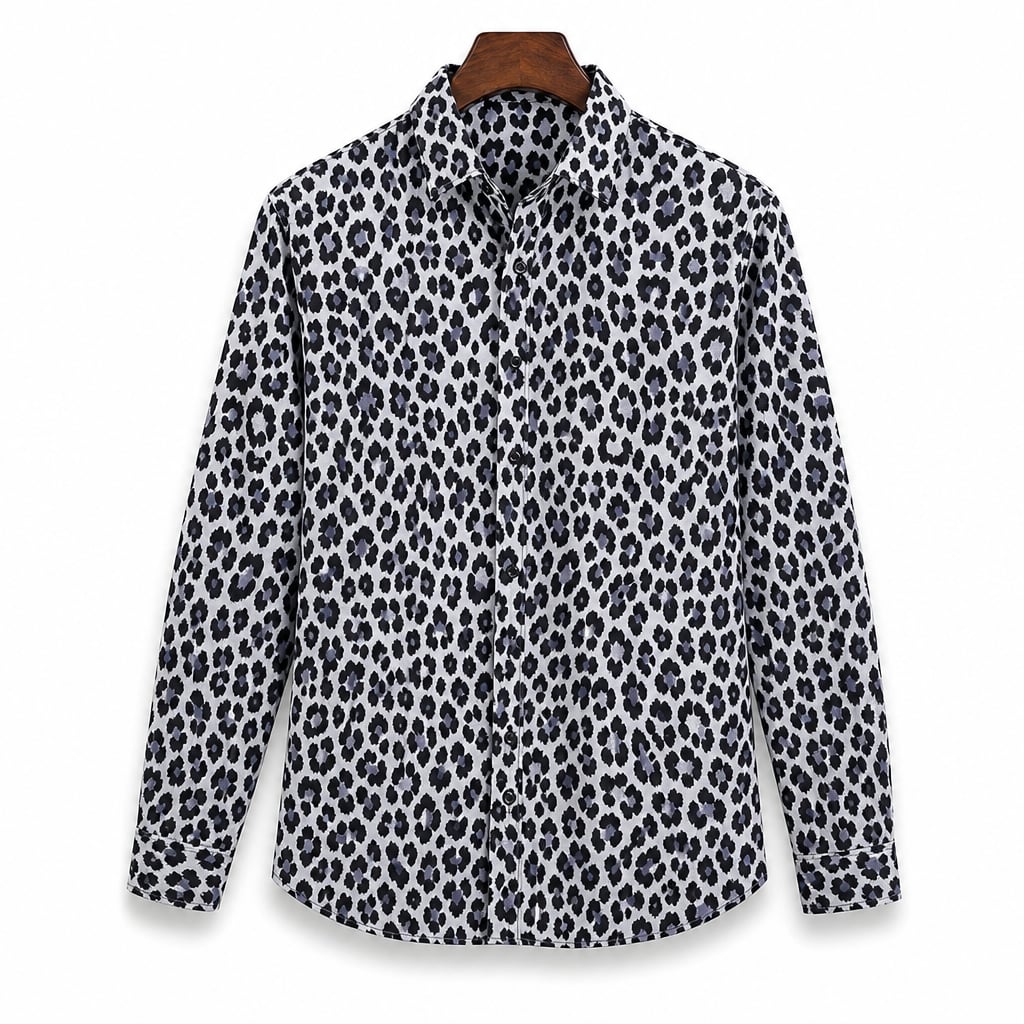 Freizeithemd Relaxed Fit Camp-Collar Leopardenmuster – Dex