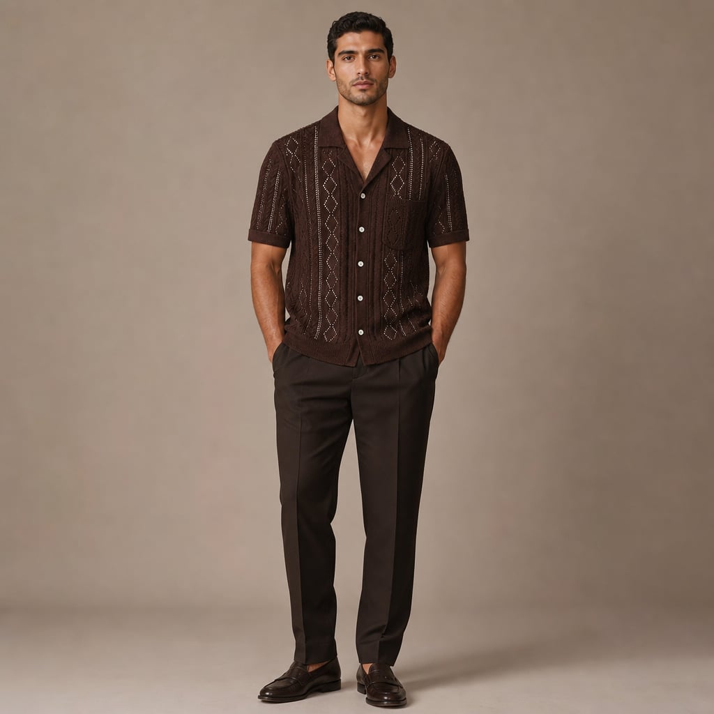 Freizeithemd Strukturgewebe Kurzarm Relaxed Fit – Kelvo