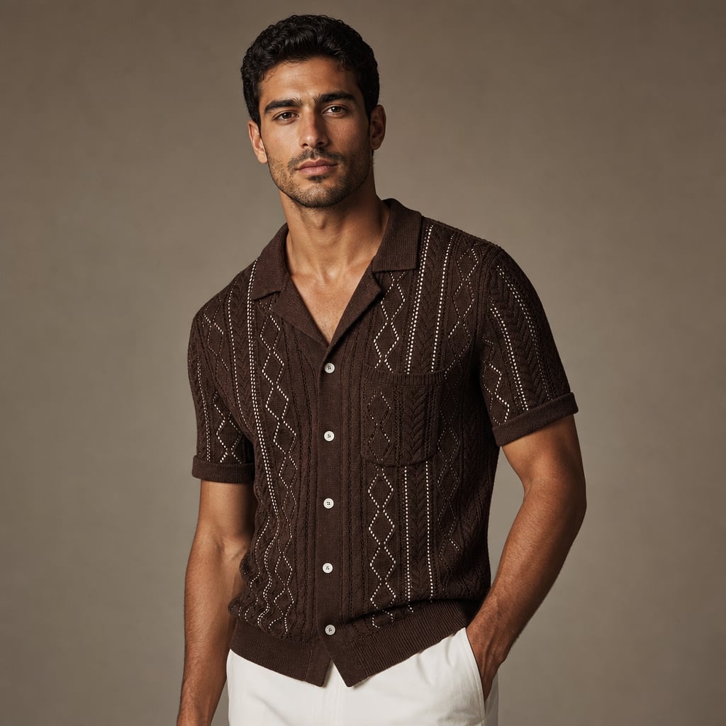 Freizeithemd Strukturgewebe Kurzarm Relaxed Fit – Kelvo