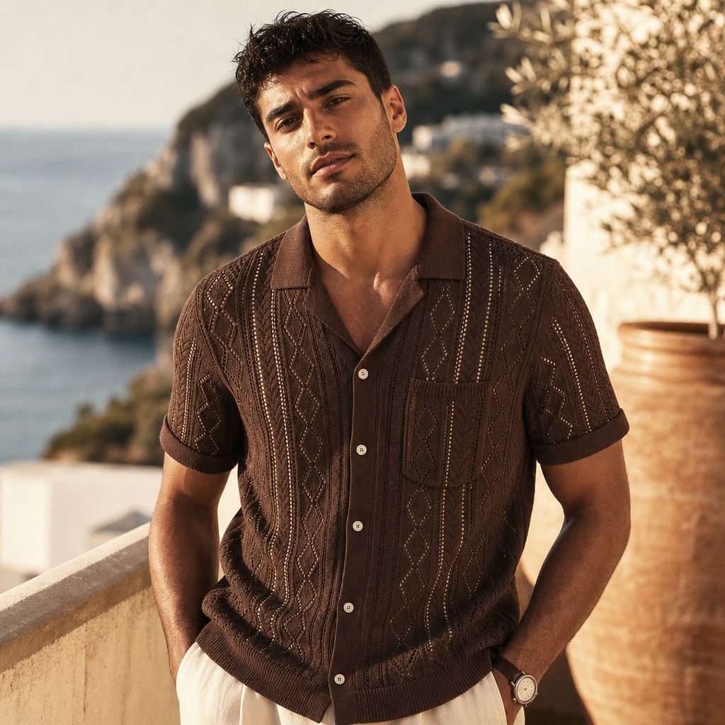 Freizeithemd Strukturgewebe Kurzarm Relaxed Fit – Kelvo